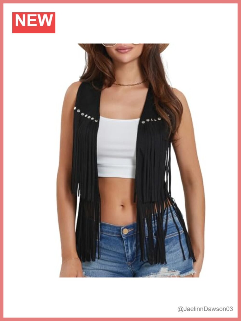 Womens Fringe Vest Faux Suede Sleeveless Western Hippie Tassel Cardigan